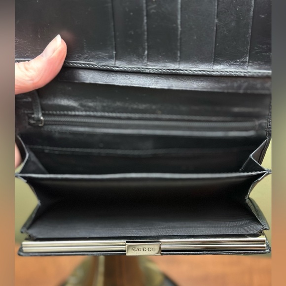Gucci wallet Black leather and monogram canvas long bifold with COAuthenticity - Picture 14 of 16